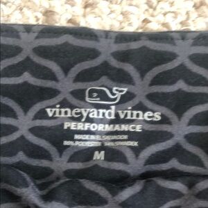 Vineyard Vines EUC Black Whale Tail Pattern Leggings with Elastic Waistband
